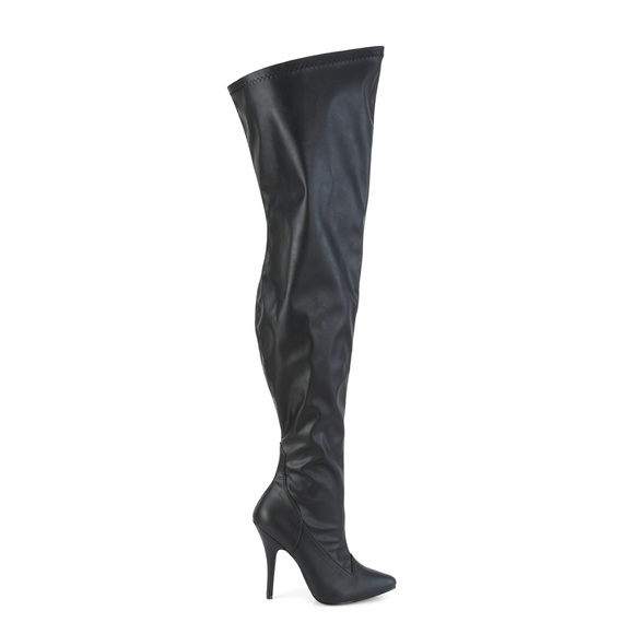 Wide Calf Pointed Heel Thigh High Boots - Picture 2 of 5